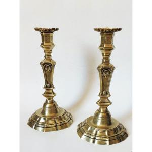 Pair Of Large Regency Candlesticks From The 18th Century