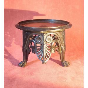 Tripod Cup / Antique Display Stand In Grand Tour Style In Bronze From The 19th Century