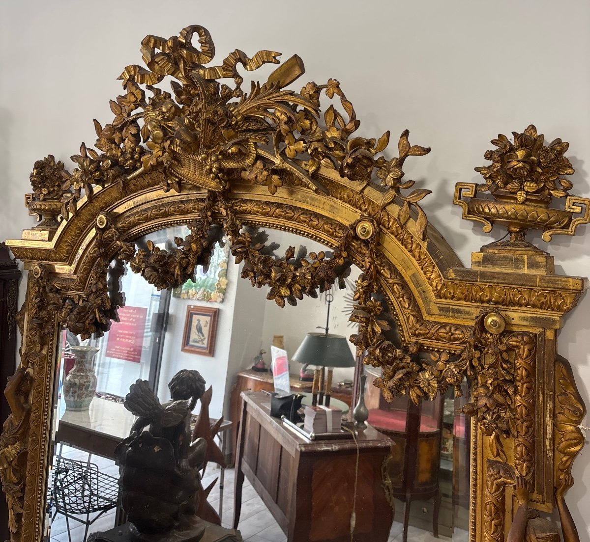 Napoleon III Louis XVI Style Mirror-photo-3