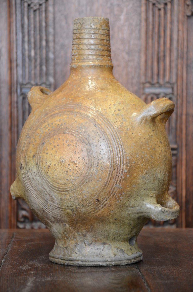 Sandstone Bottle. Middle Of The Seventeenth Century.-photo-2
