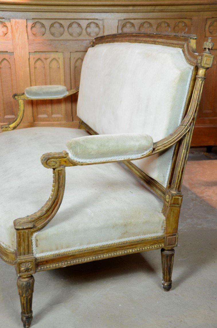 Louis XVI Style Sofa. Napoleon III Period.-photo-5