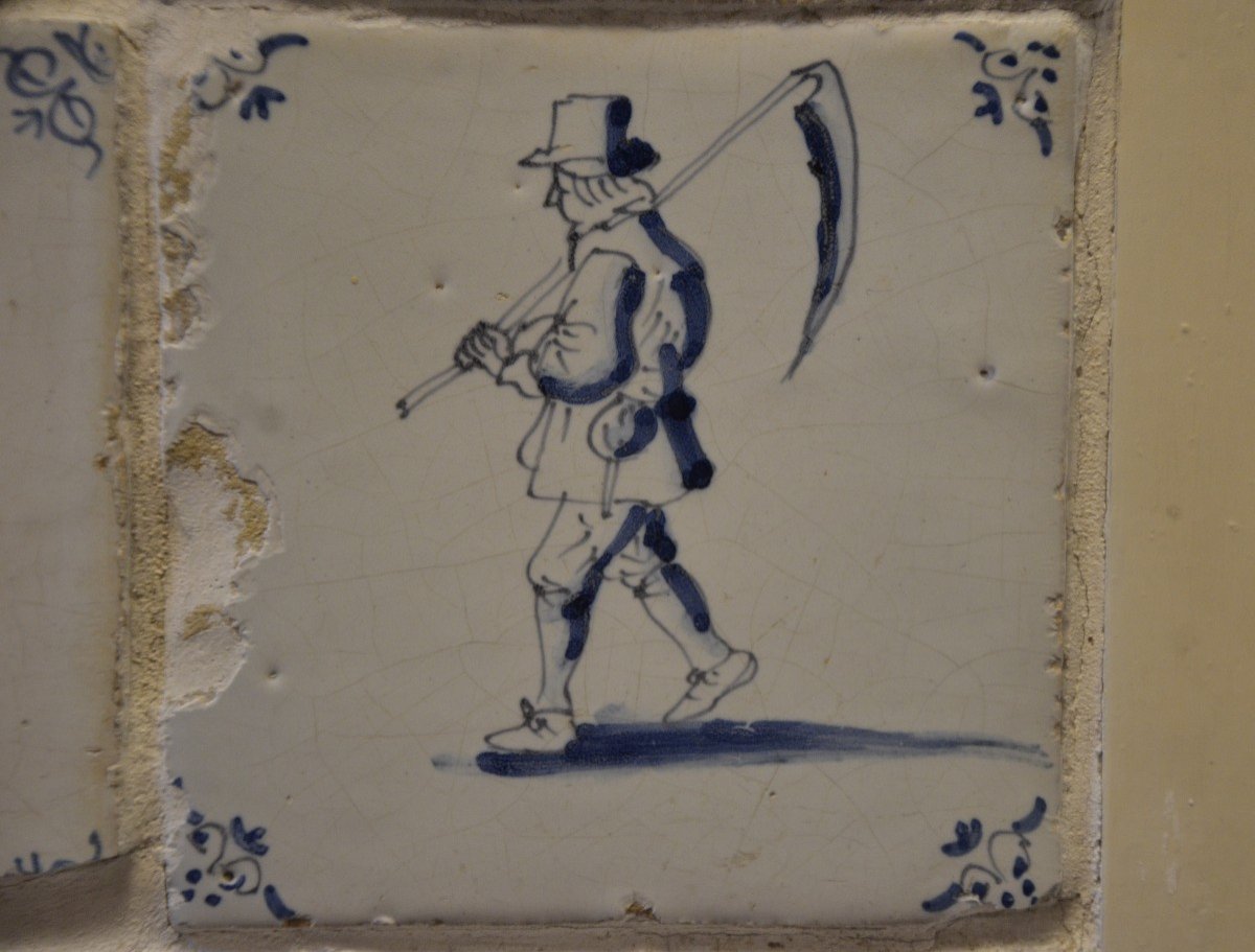 Four Tiles. Lille. Eighteenth Century.-photo-4