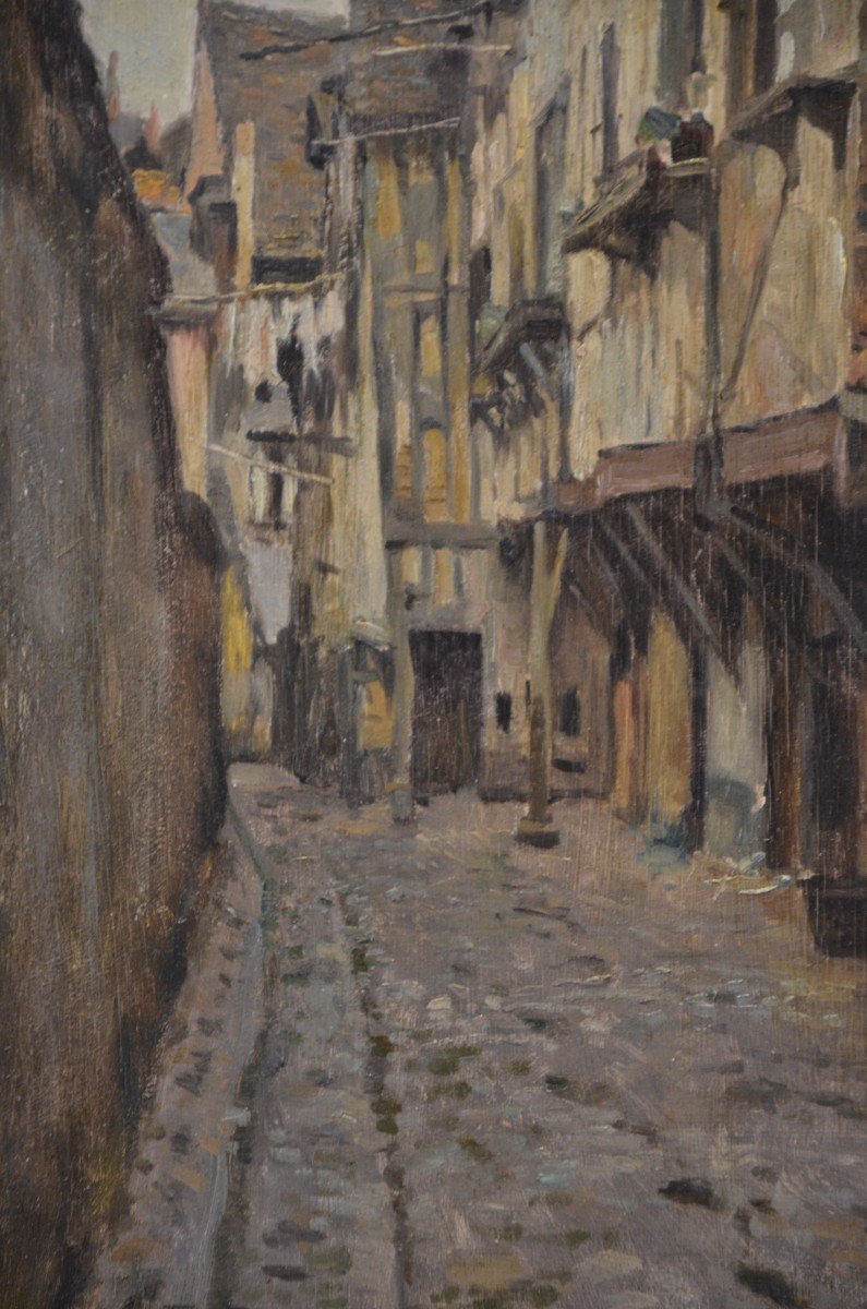 Emile Bouzin: View Of A Town In Normandy.-photo-2