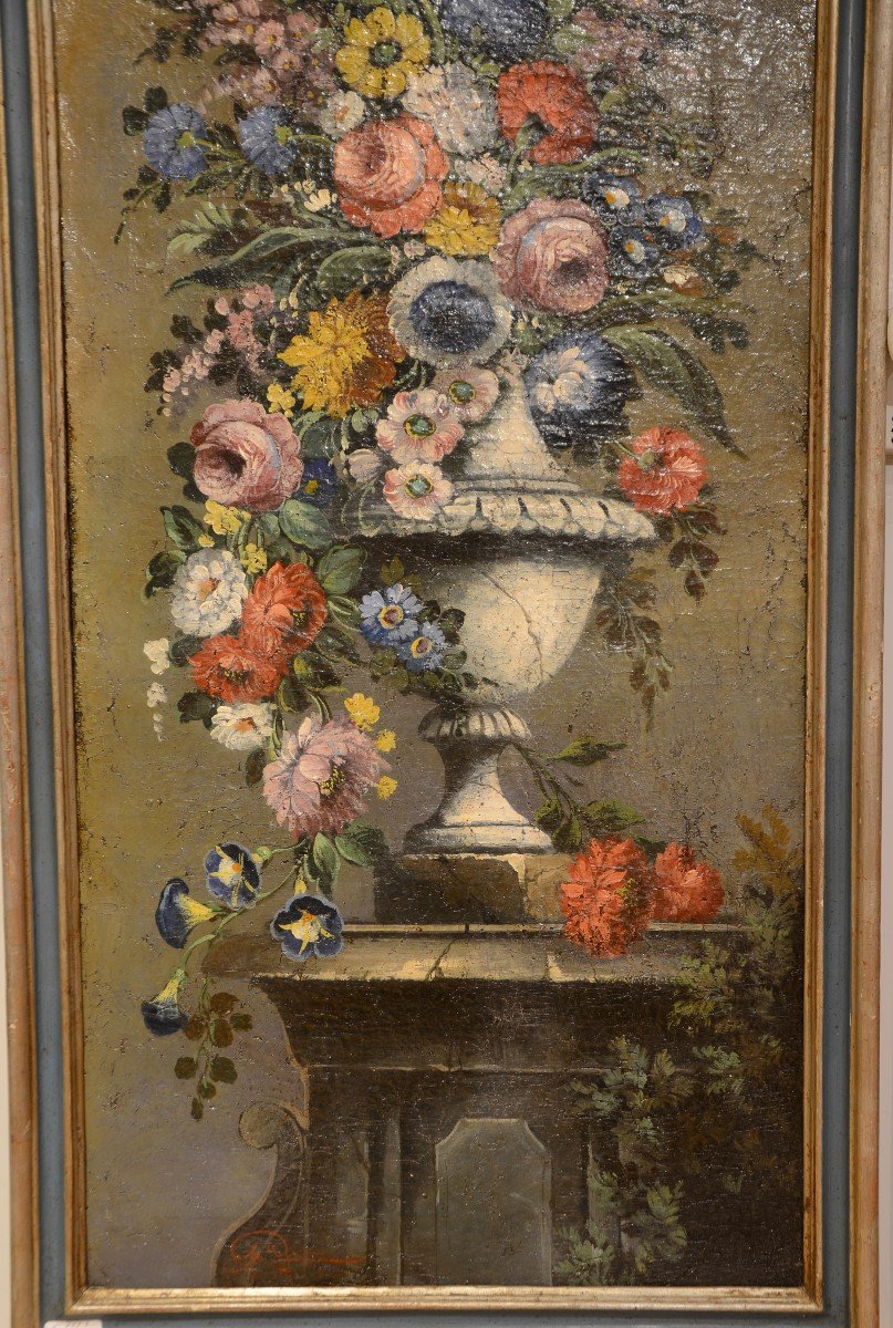 Paire de tableaux de fleurs. Fin du dix-neuvième siècle.-photo-7