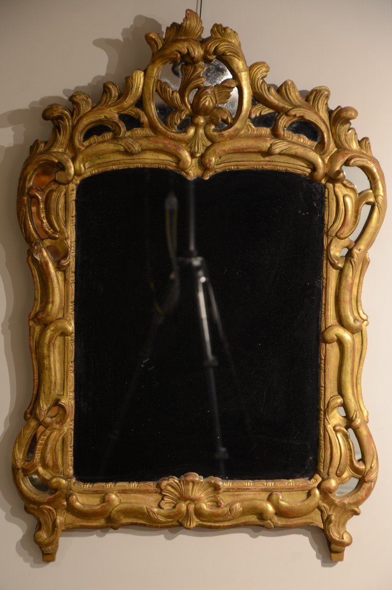 Miroir à parecloses d'époque Louis XV.-photo-2