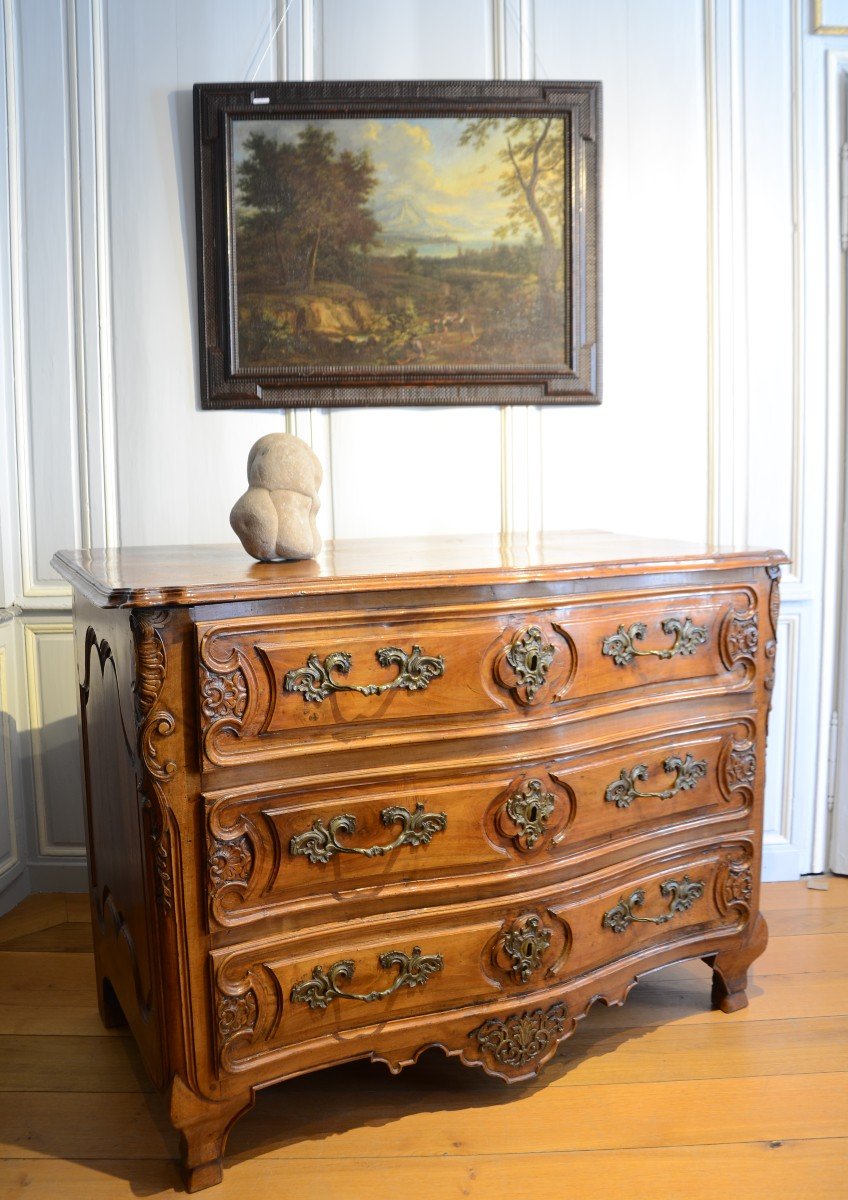 Commode galbée d'époque Louis XV.-photo-3