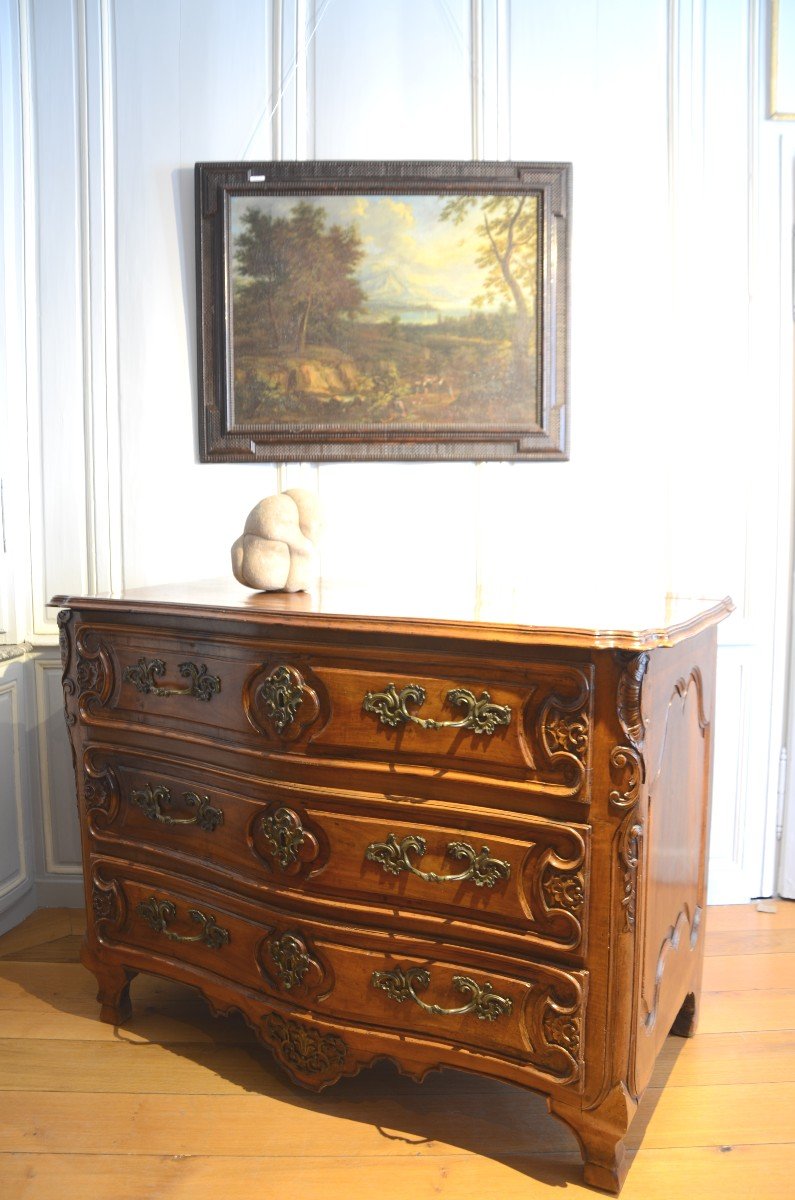 Commode galbée d'époque Louis XV.-photo-4