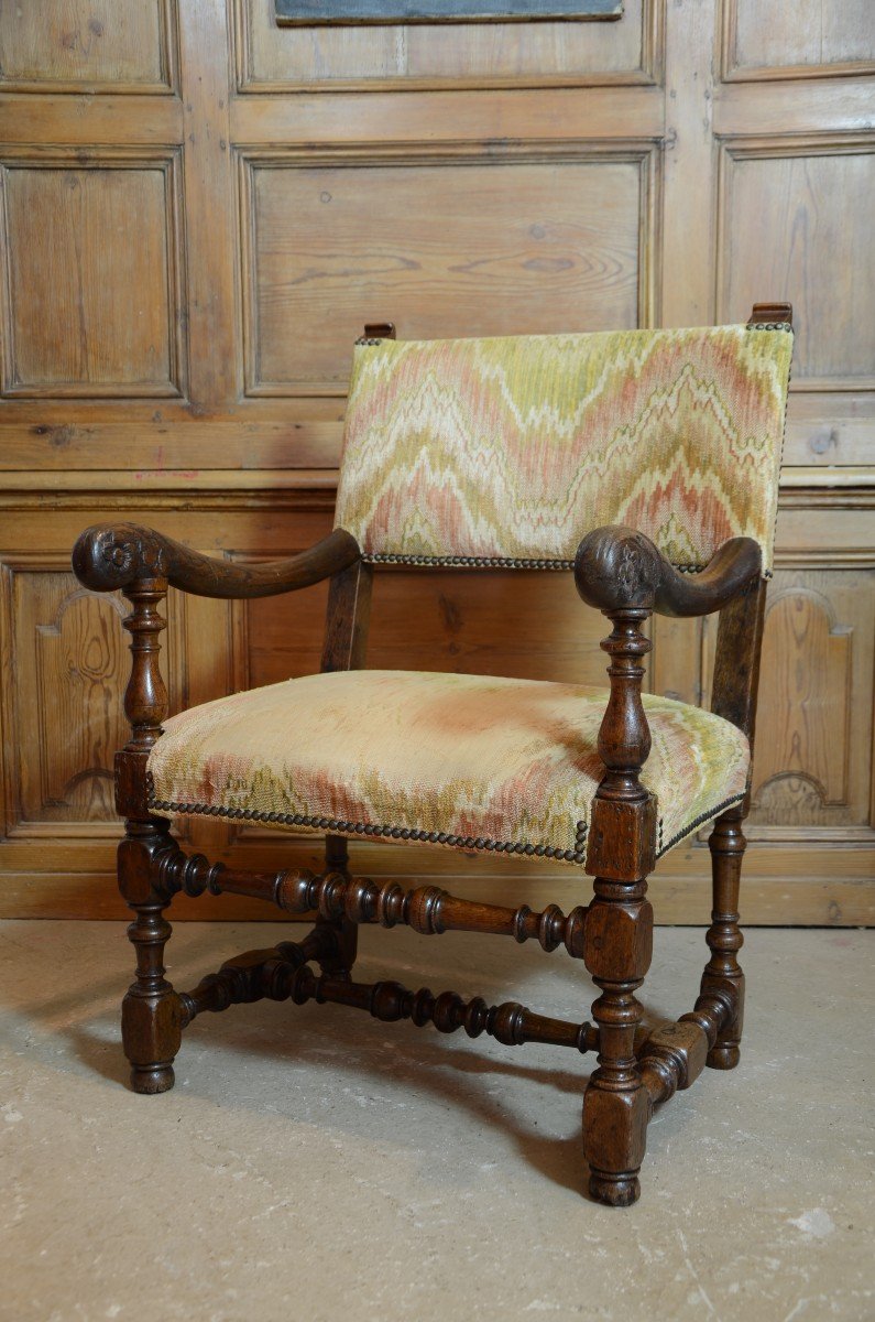 Louis XIII Period Arm Chair.-photo-2