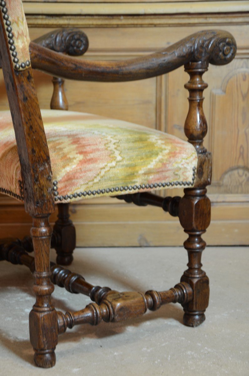 Louis XIII Period Arm Chair.-photo-3