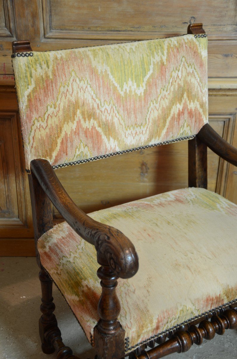 Louis XIII Period Arm Chair.-photo-8