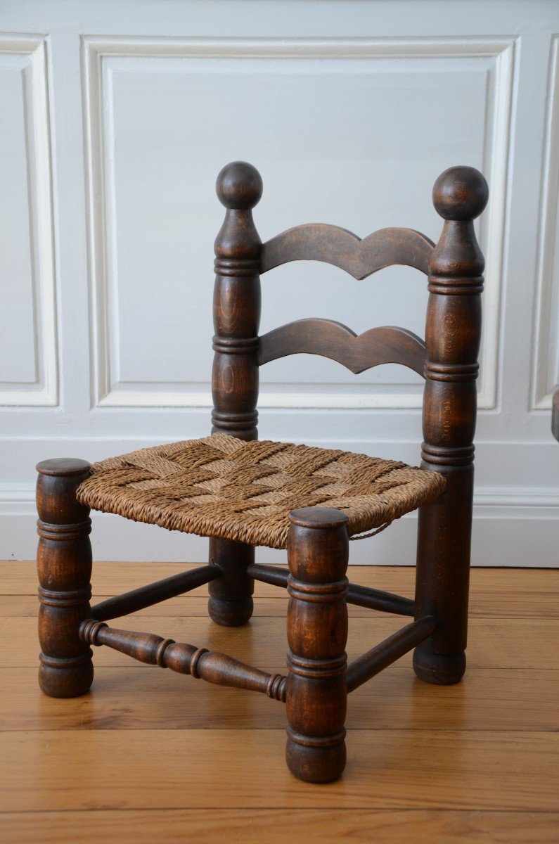 Pair Of Low Chairs And Table. Around 1930.-photo-3