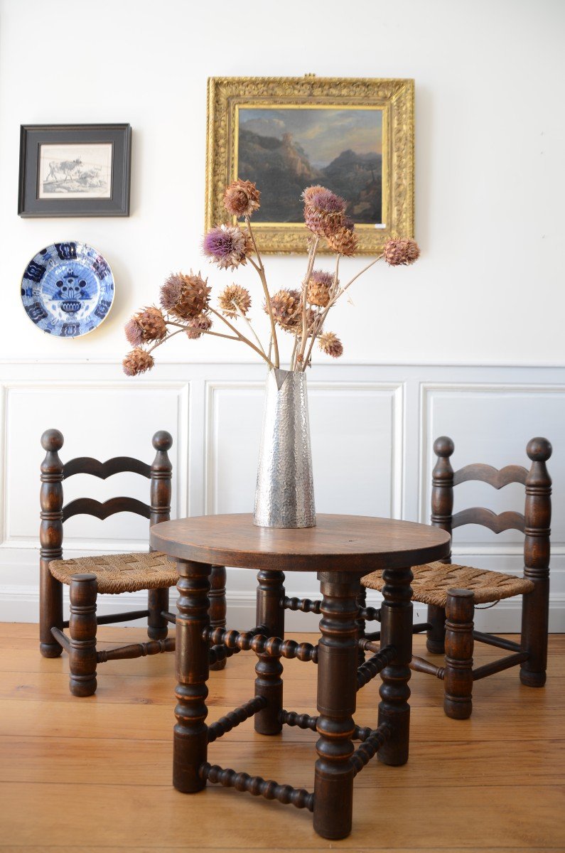 Pair Of Low Chairs And Table. Around 1930.