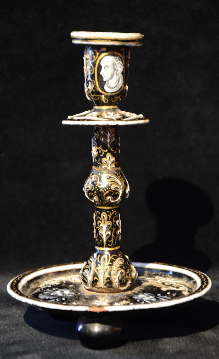 Candle Holder. Limoges Enamel In Renaissance Style.