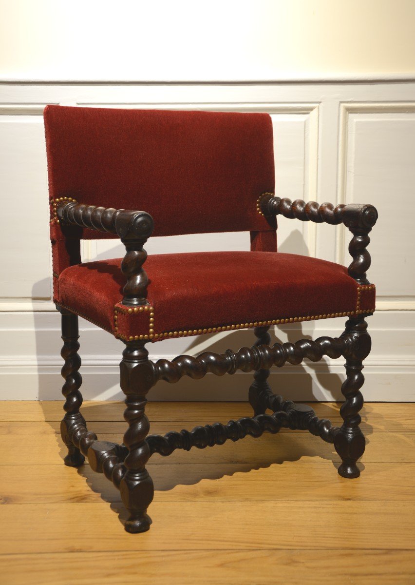 Louis XIII Period Arm Chair.-photo-3