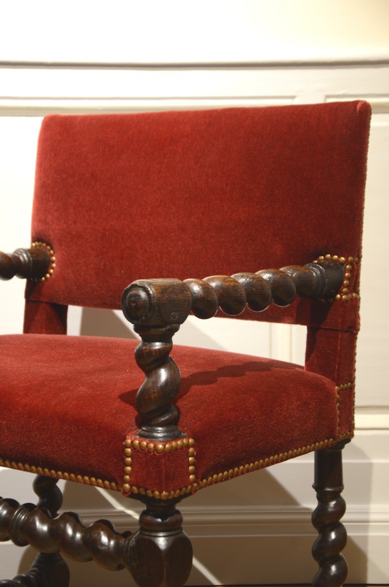 Louis XIII Period Arm Chair.-photo-2