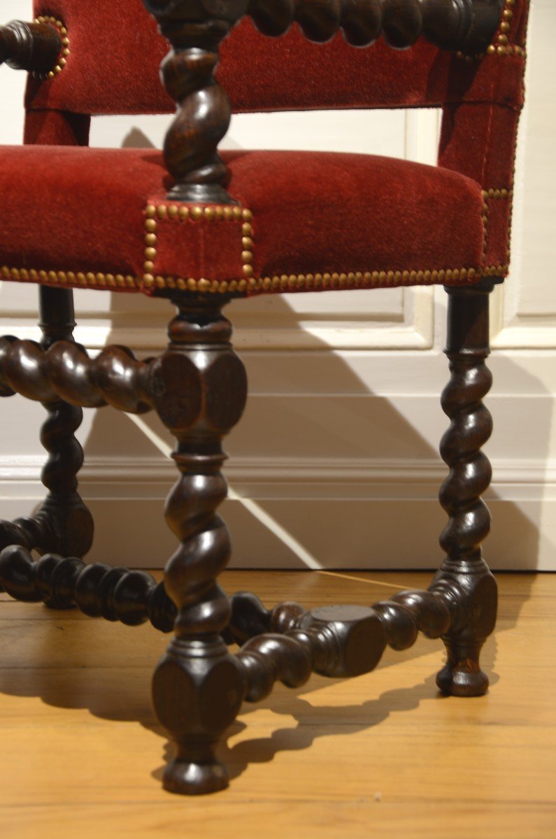 Louis XIII Period Arm Chair.-photo-3