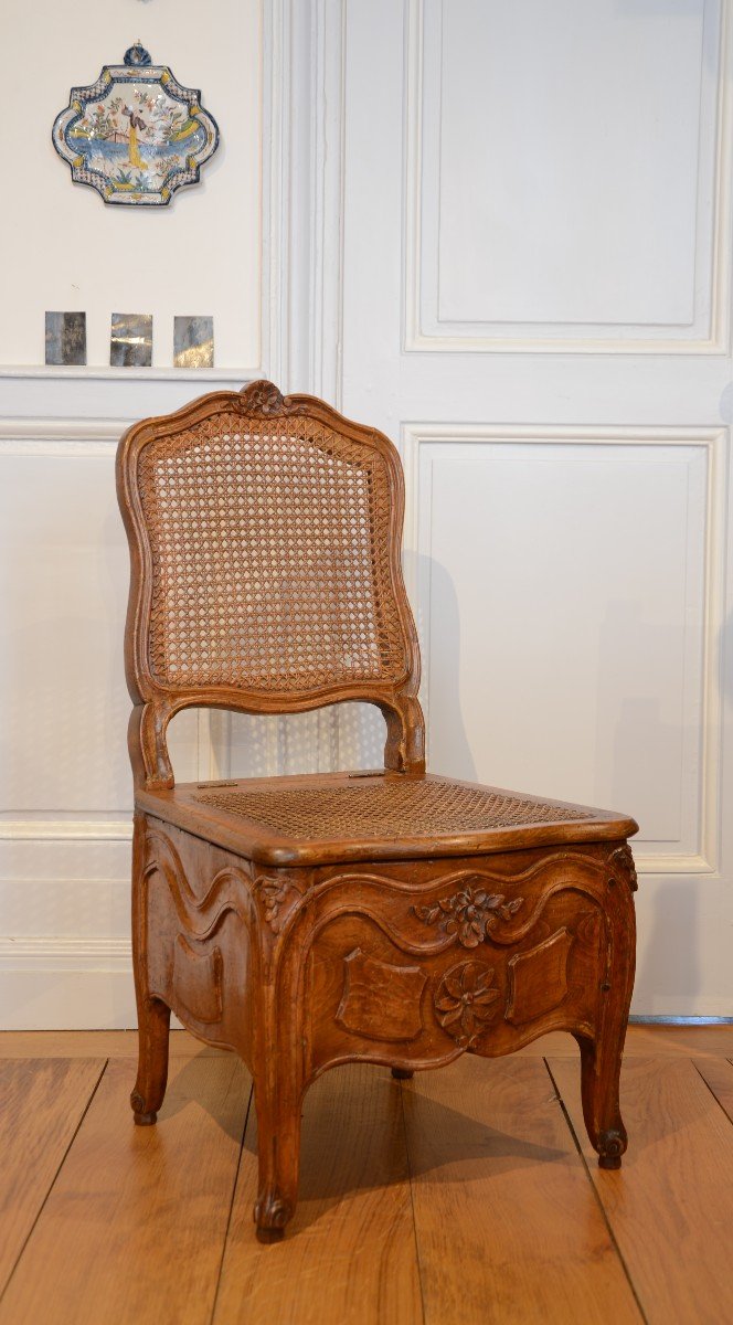 Chaise de commodité d'époque Louis XV.-photo-3