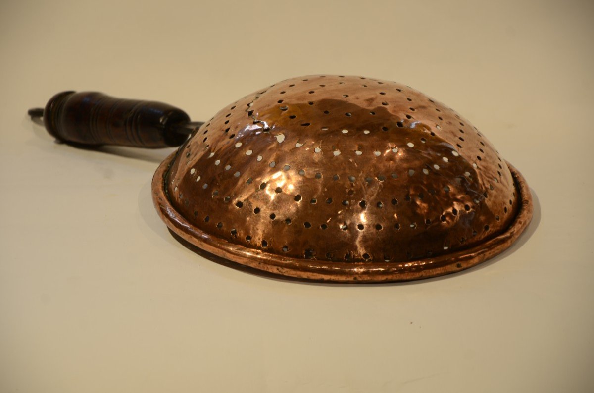 Copper Strainer. Eighteenth Century.-photo-2