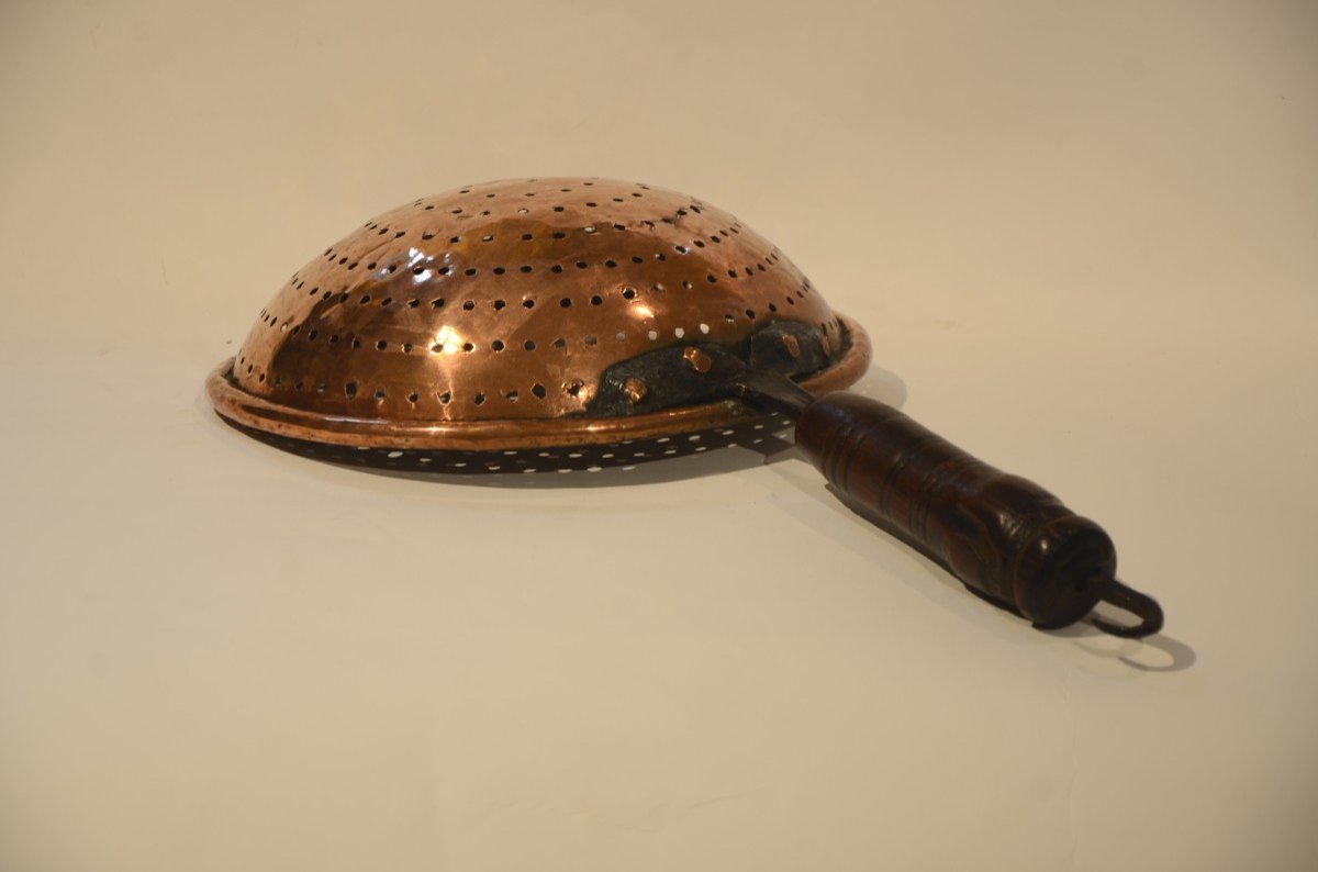 Copper Strainer. Eighteenth Century.-photo-4