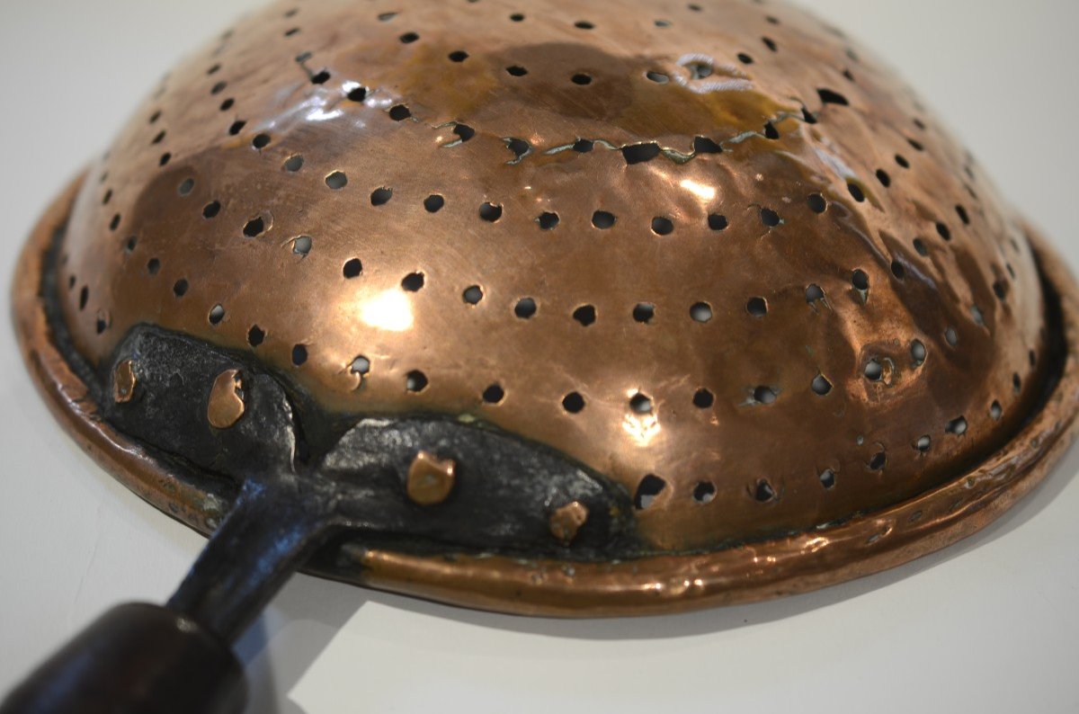 Copper Strainer. Eighteenth Century.-photo-1