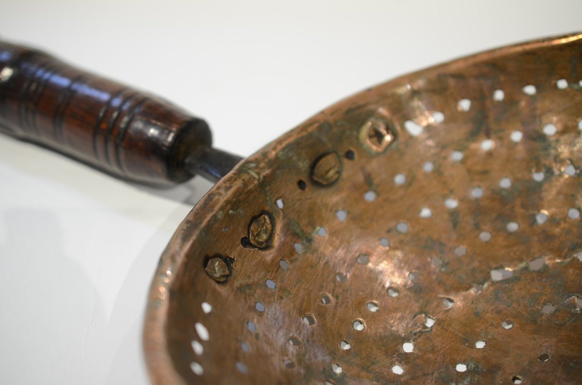 Copper Strainer. Eighteenth Century.-photo-2