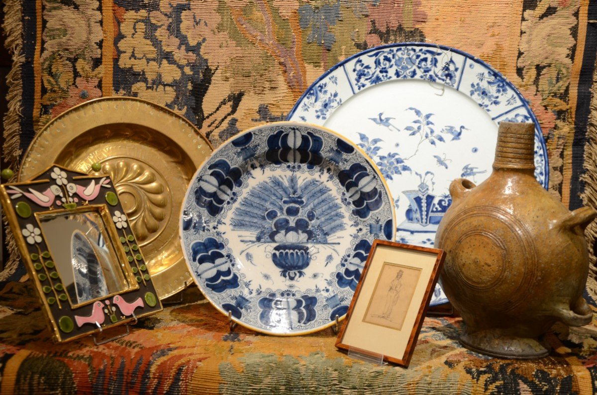 Delft Earthenware Dish. First Half Of The Eighteenth Century.-photo-2