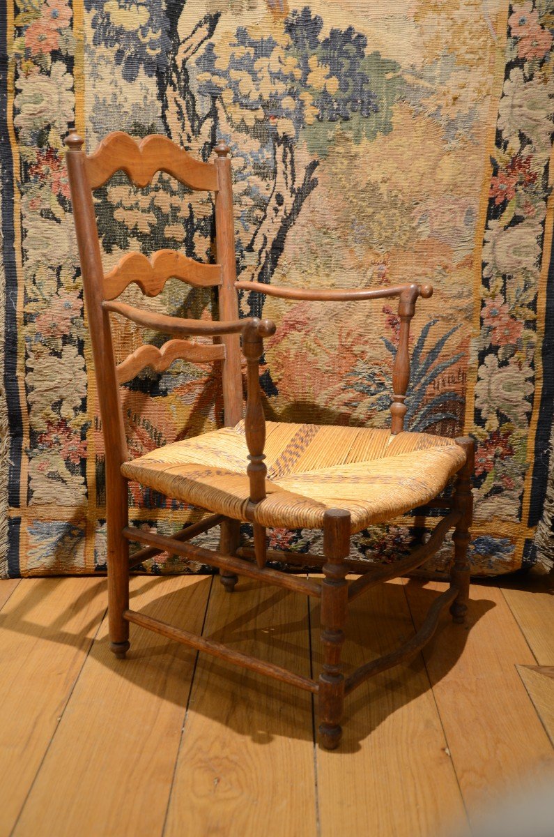 Fauteuil provençal paillé. Fin du dix-huitième siècle.-photo-4