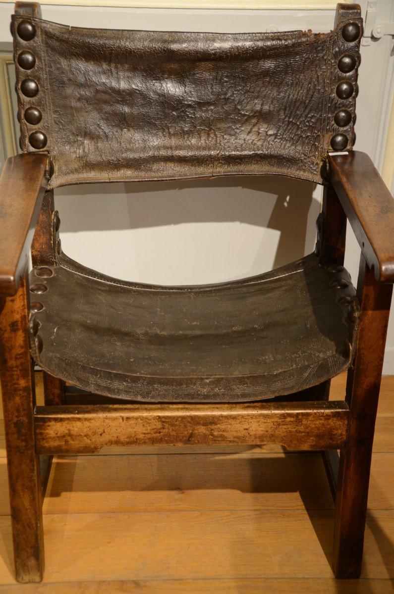 Rare paire de fauteuils ou chaises à bras. Dix-septième siècle.-photo-6