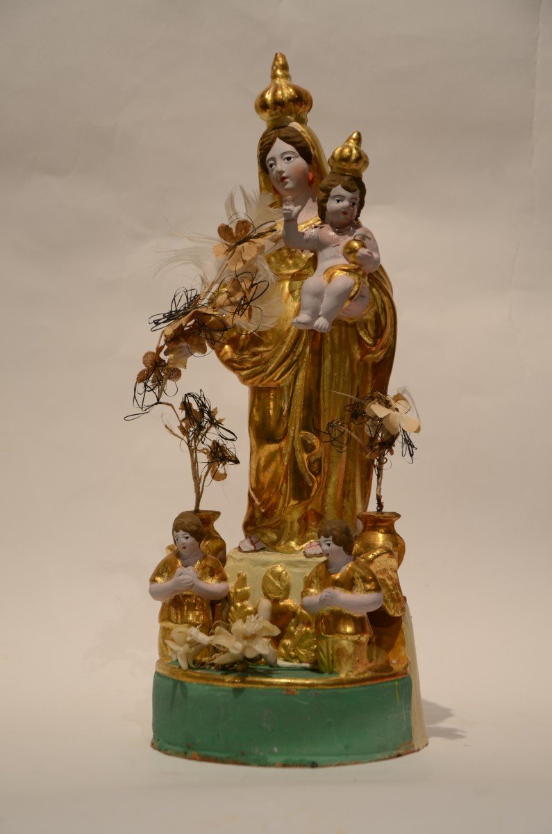 Santibelli. Vierge à l'Enfant. Dix-neuvième siècle.-photo-2