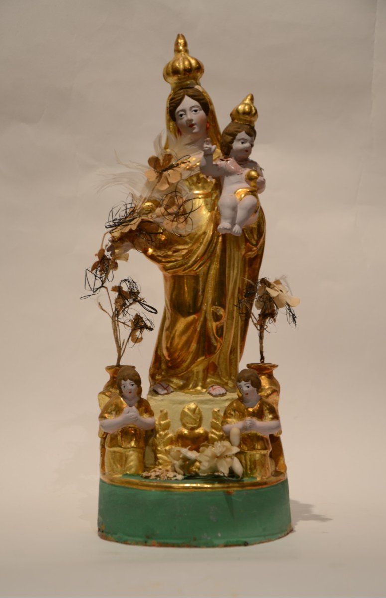 Santibelli. Vierge à l'Enfant. Dix-neuvième siècle.-photo-3