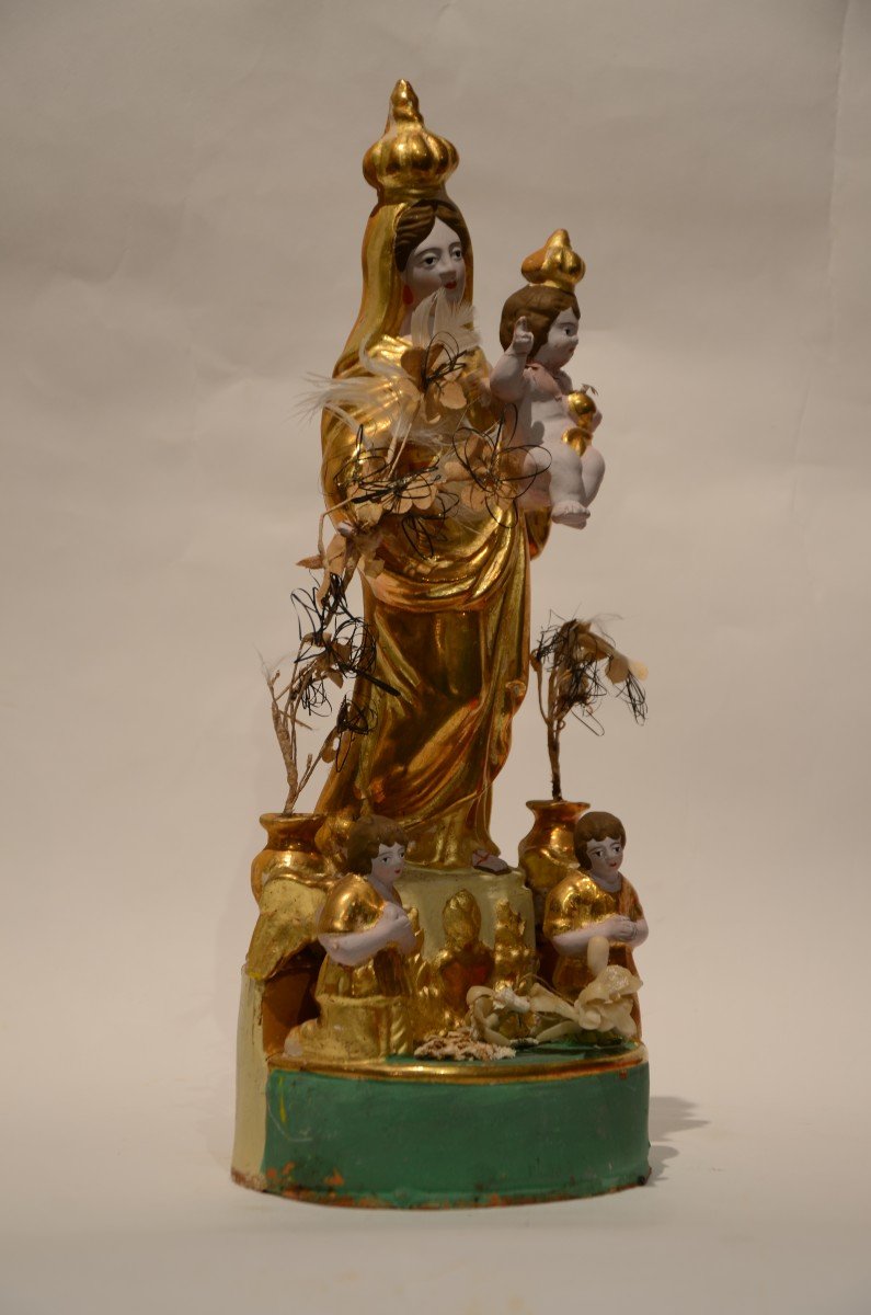 Santibelli. Vierge à l'Enfant. Dix-neuvième siècle.-photo-4