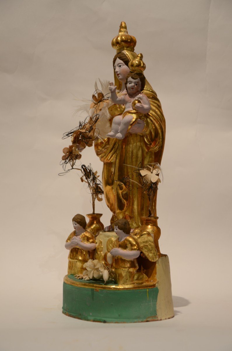 Santibelli. Vierge à l'Enfant. Dix-neuvième siècle.-photo-1