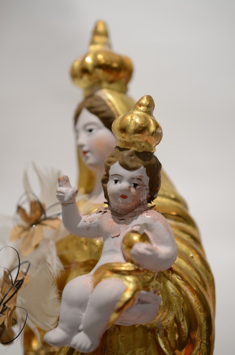 Santibelli. Vierge à l'Enfant. Dix-neuvième siècle.-photo-3