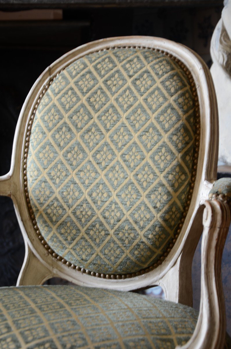 Pair Of Transition Period Armchairs.-photo-2