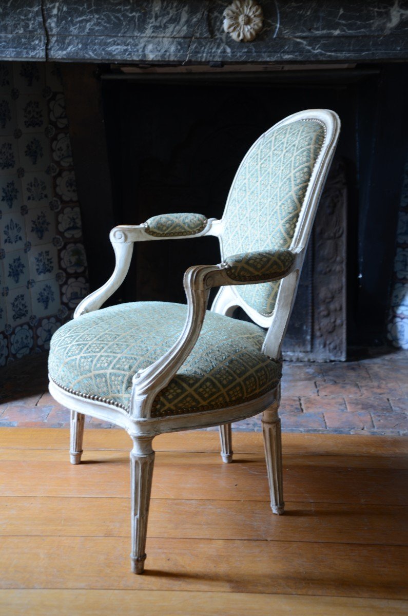 Pair Of Transition Period Armchairs.-photo-4