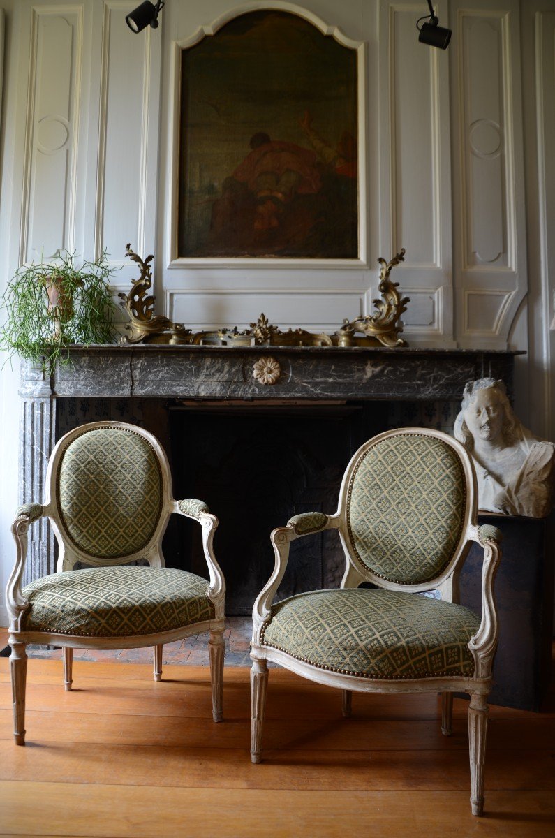 Pair Of Transition Period Armchairs.