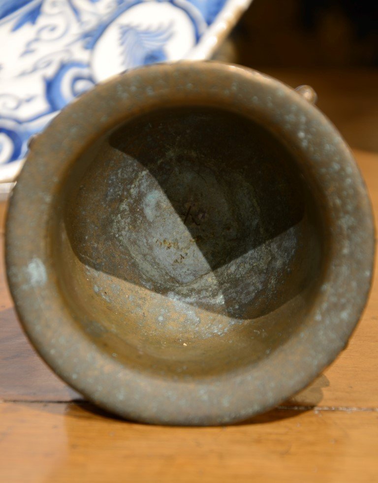 Small Bronze Mortar. Seventeenth Century.-photo-1