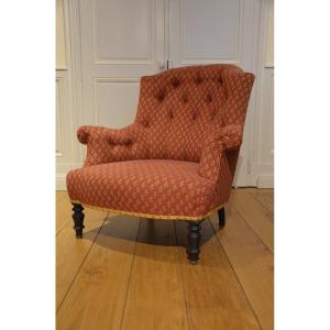 Fauteuil crapaud d'époque Napoléon III.