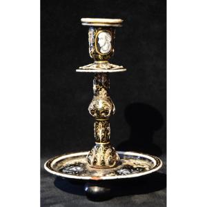 Candle Holder. Limoges Enamel In Renaissance Style.