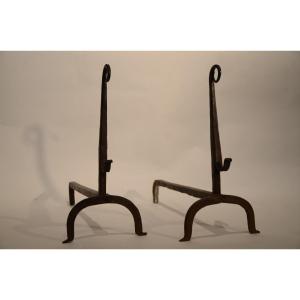 Pair Of Gothic Andirons.