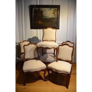 Set Of Six Chairs. Flanders. Louis XV Period.