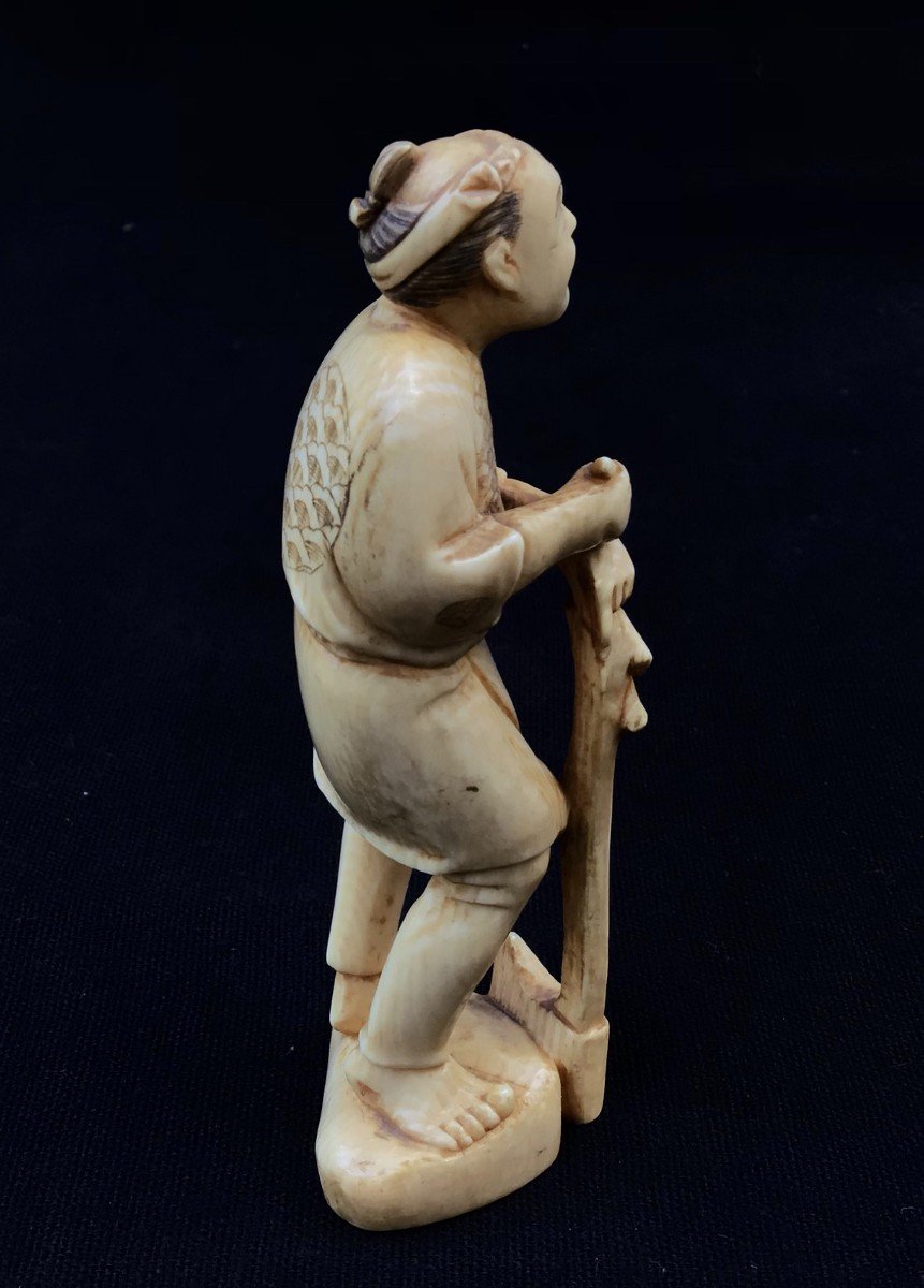 Okimono In Ivory-japan Meiji Period (1868-1912).-photo-1