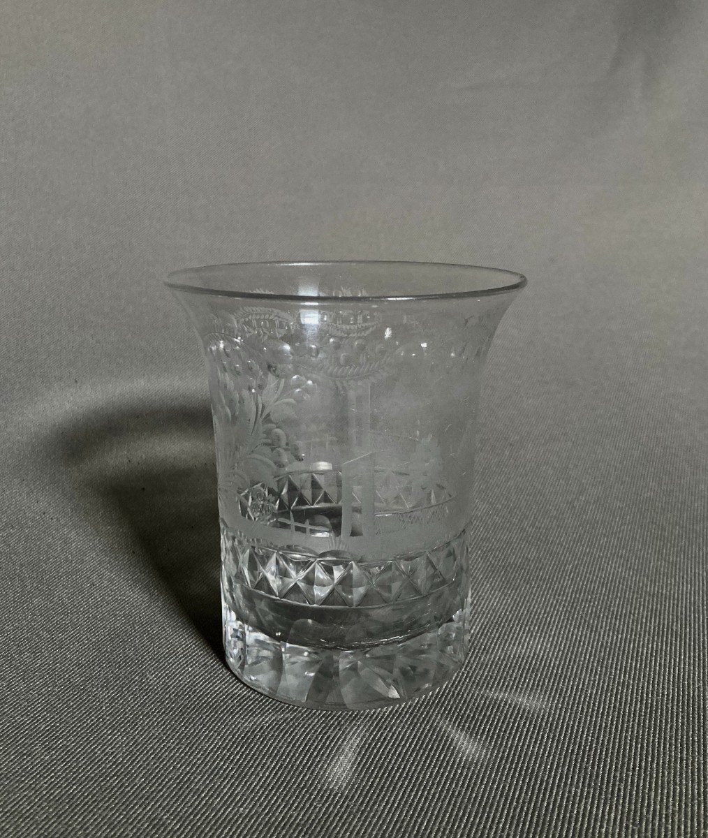 Flared Goblet In Cut And Engraved Crystal - Charles X.-photo-1