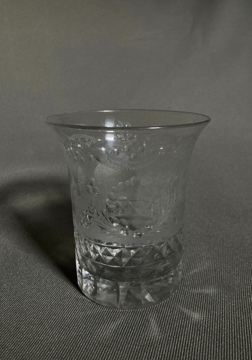 Flared Goblet In Cut And Engraved Crystal - Charles X.-photo-5