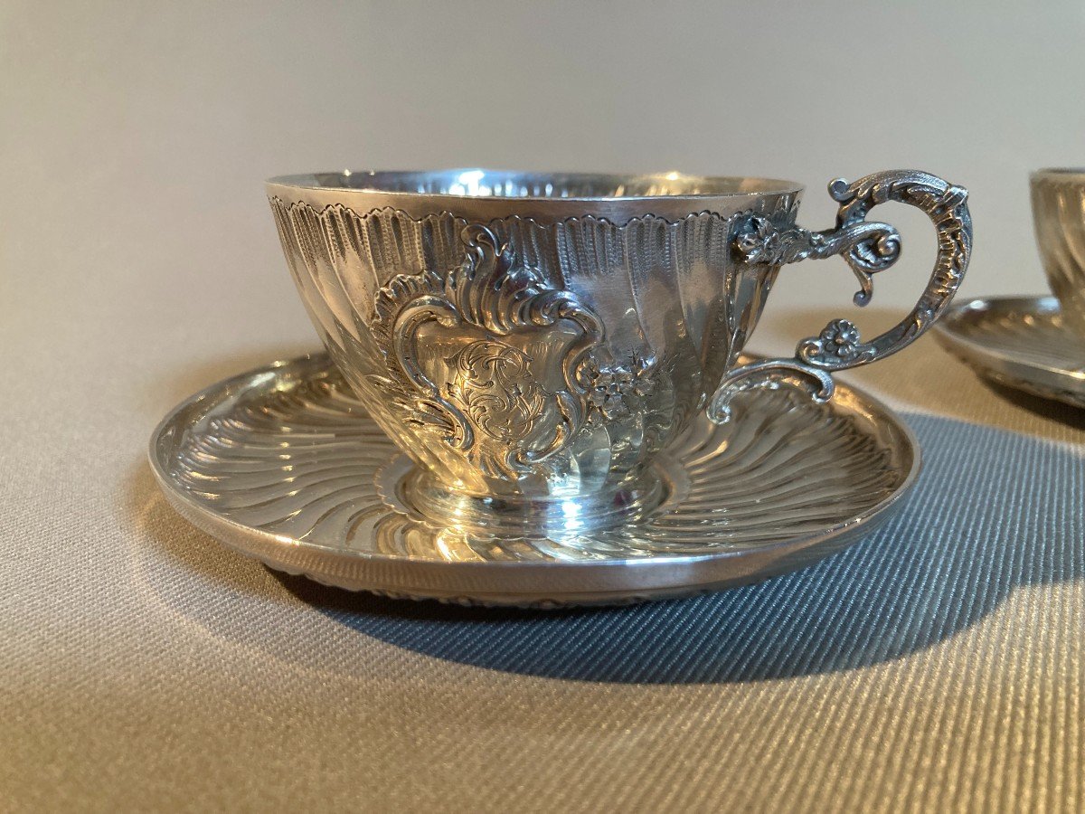 Pair Of Silver Cups / Alphonse Debain 1883-1911-photo-2