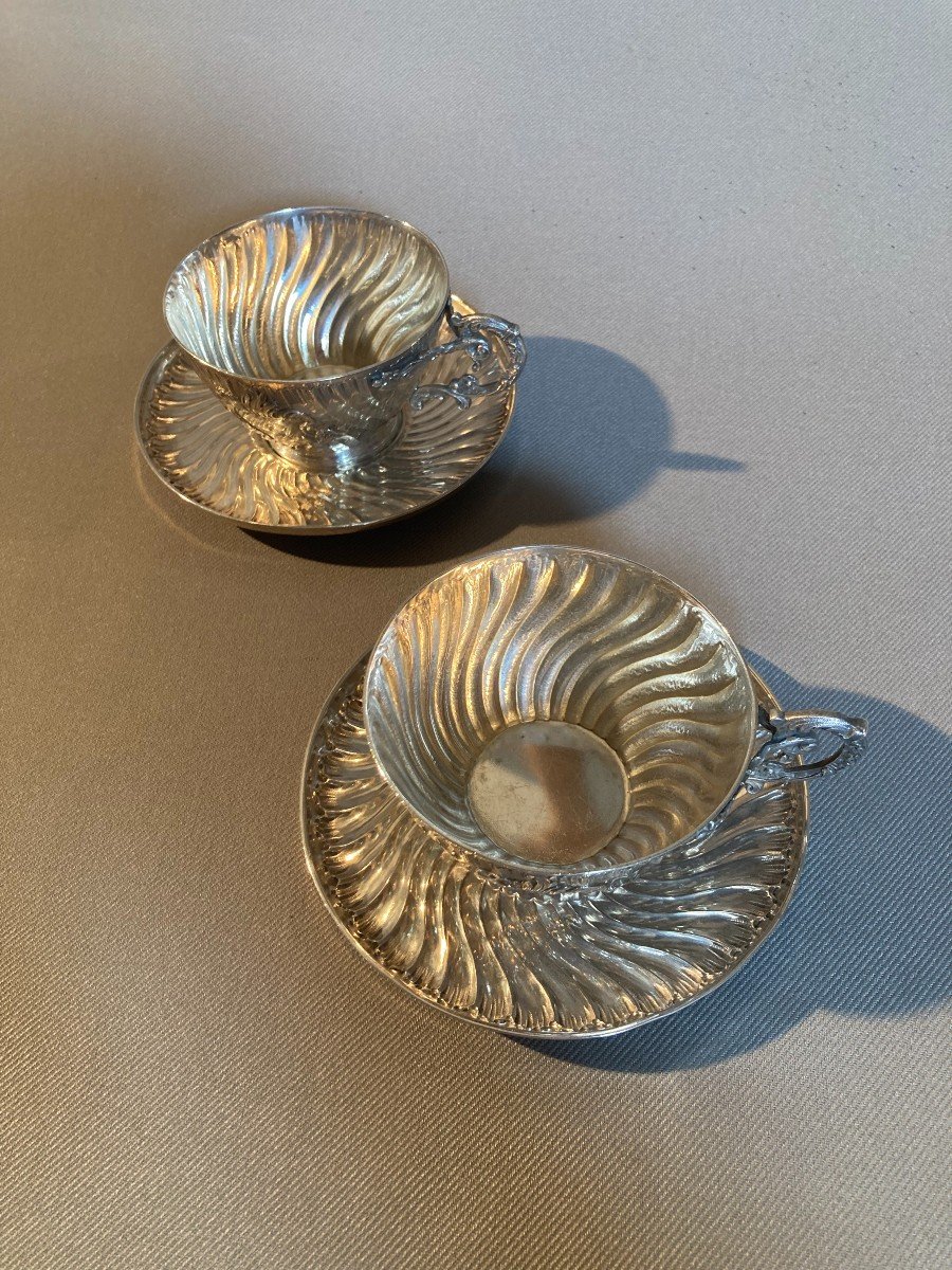 Pair Of Silver Cups / Alphonse Debain 1883-1911-photo-1