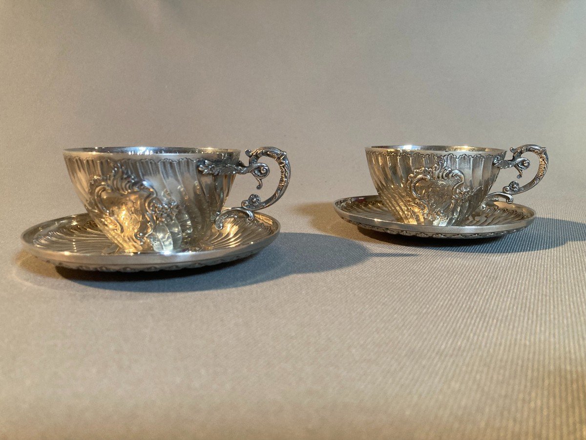 Pair Of Silver Cups / Alphonse Debain 1883-1911-photo-2