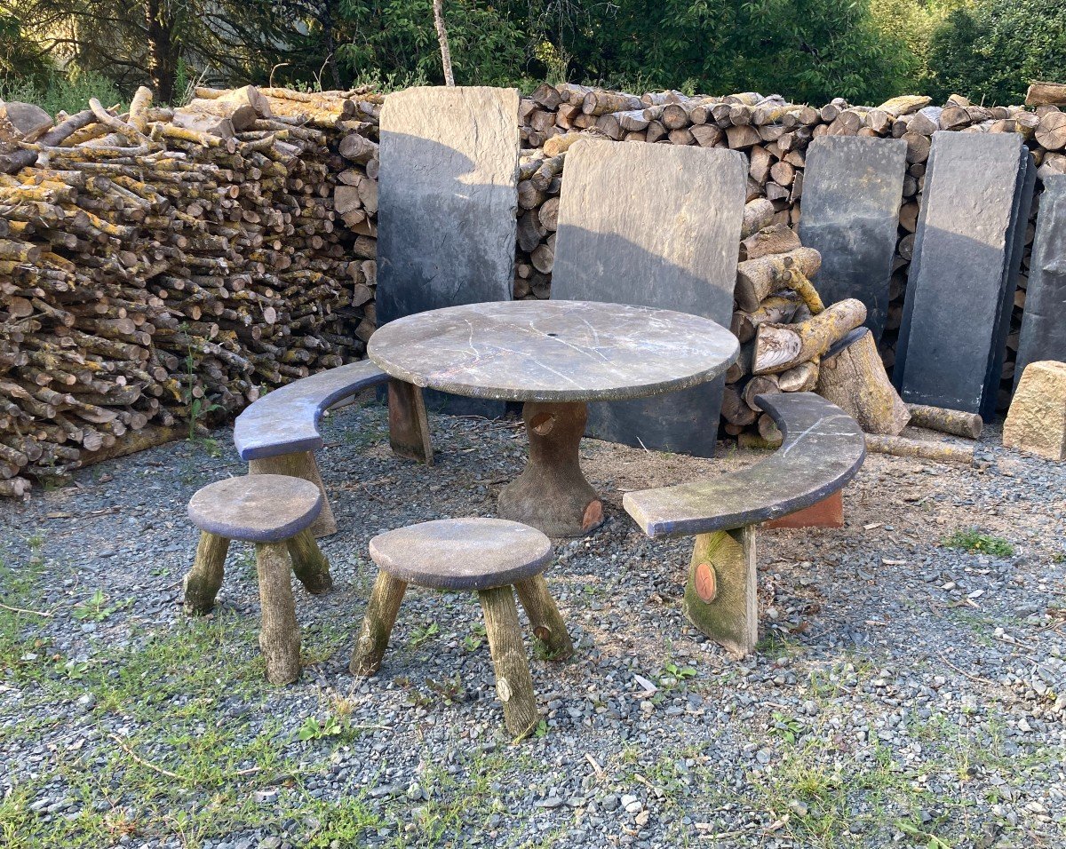 Faux Wood Concrete Garden Furniture-photo-3