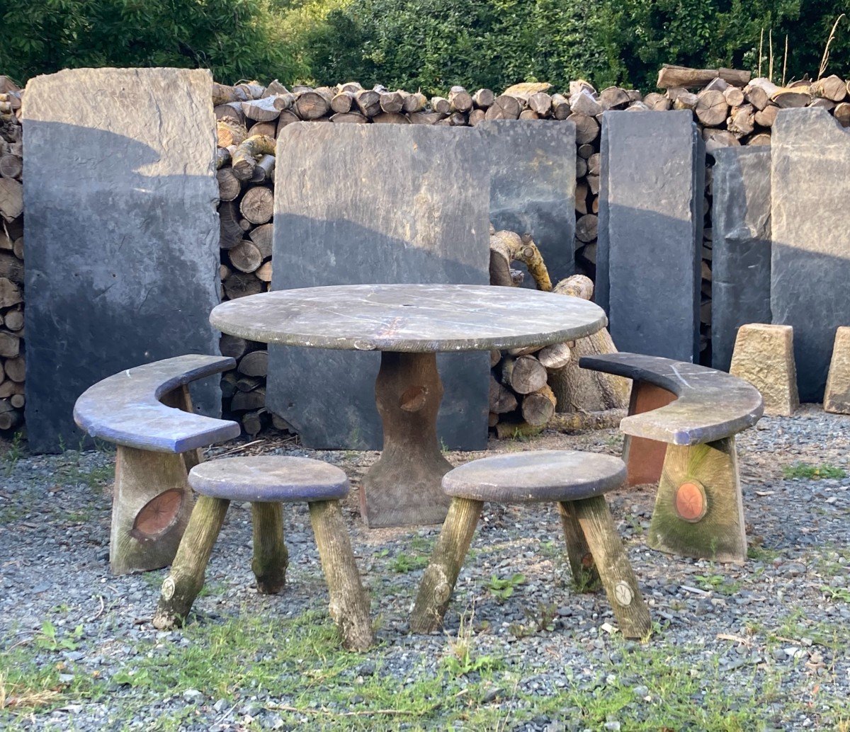 Faux Wood Concrete Garden Furniture