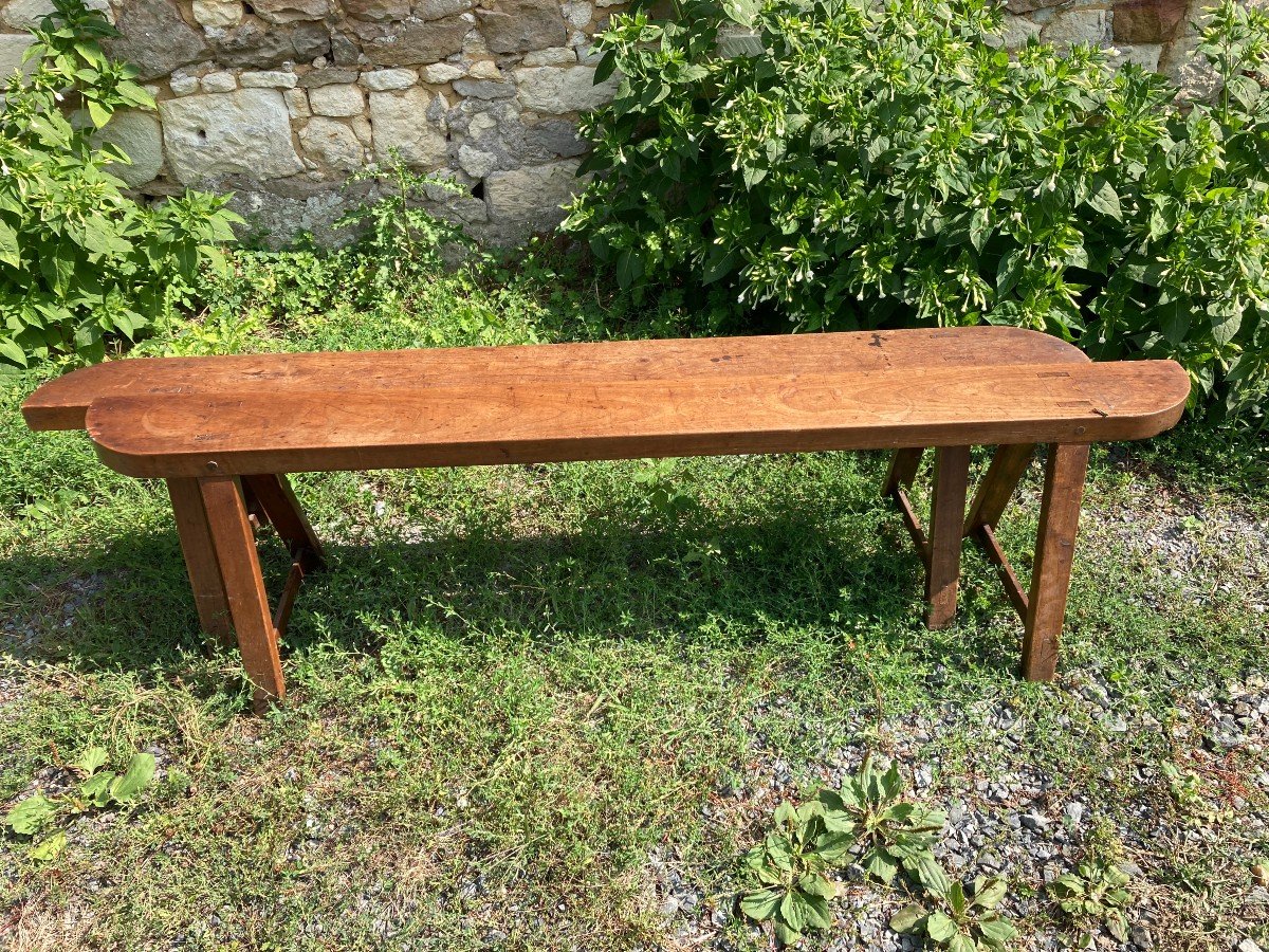 Pair Of 19th Century Fruitwood Benches-photo-4